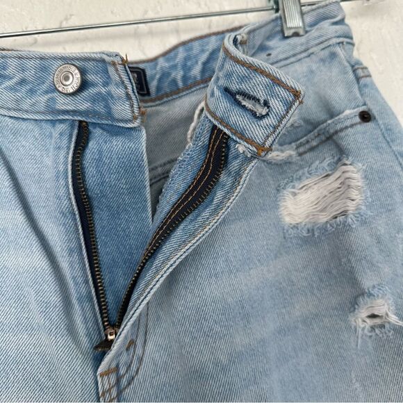 ABERCROMBIE Annie High Rise Girlfriend Distressed Jeans Womens 29 Frayed Hem - Picture 4 of 11